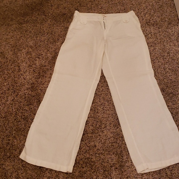 LONDONJEAN Pants & Jumpsuits Linen White Pants Poshmark